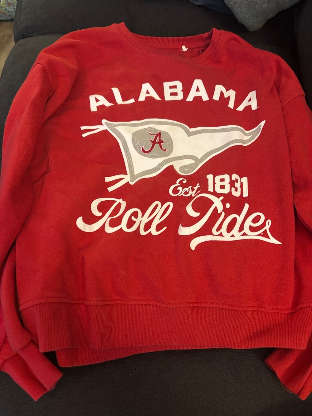 Pressbox Red Alabama Roll Tide Crewneck Sweatshirt